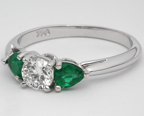 Three Stone Engagement Ring with Pear 