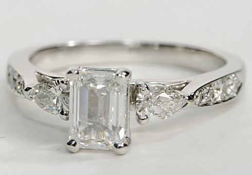 Pear Shaped Diamond Engagement Ring With Pave Diamonds | Engagement ...