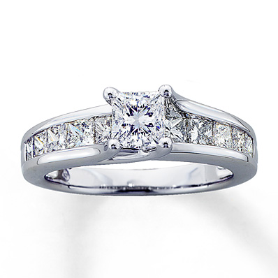 Kay Jewelers Princess Cut Engagement Ring 14K White Gold – 2 ct tw ...