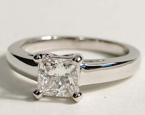 Solitaire Trellis-Style Platinum Engagement Ring | Engagement Ring Wall